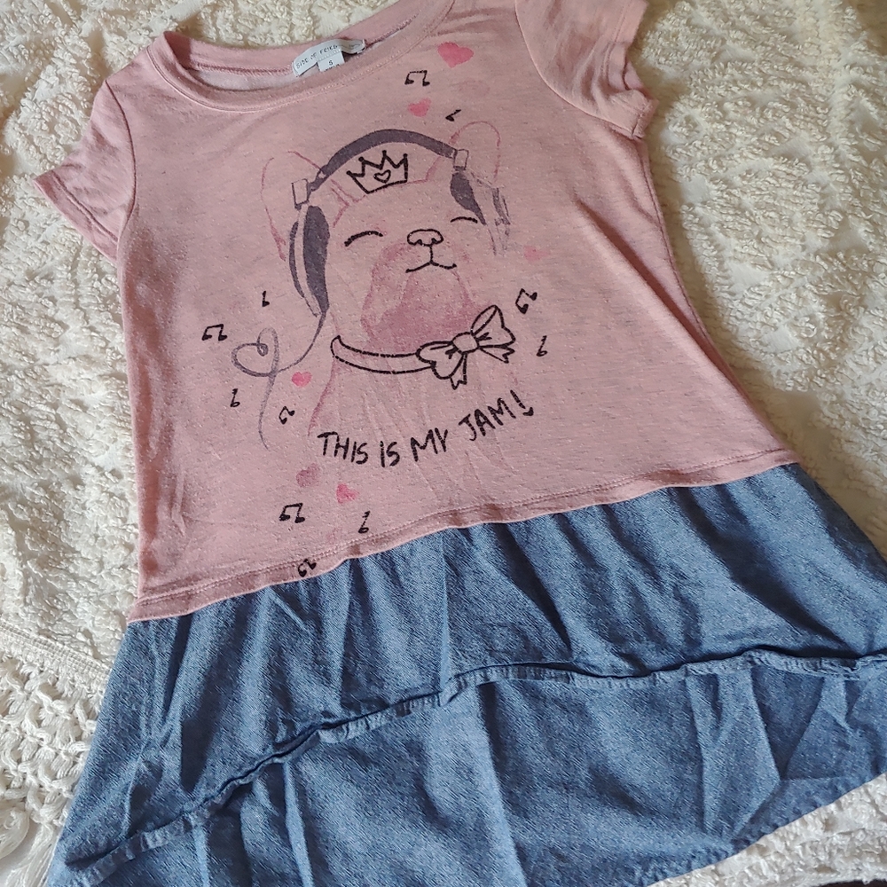 3/$25 Side of Fries | Hi Low Chambray Frenchie Top Small